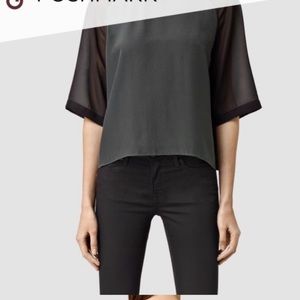 All Saints Uma Silk Top Medium